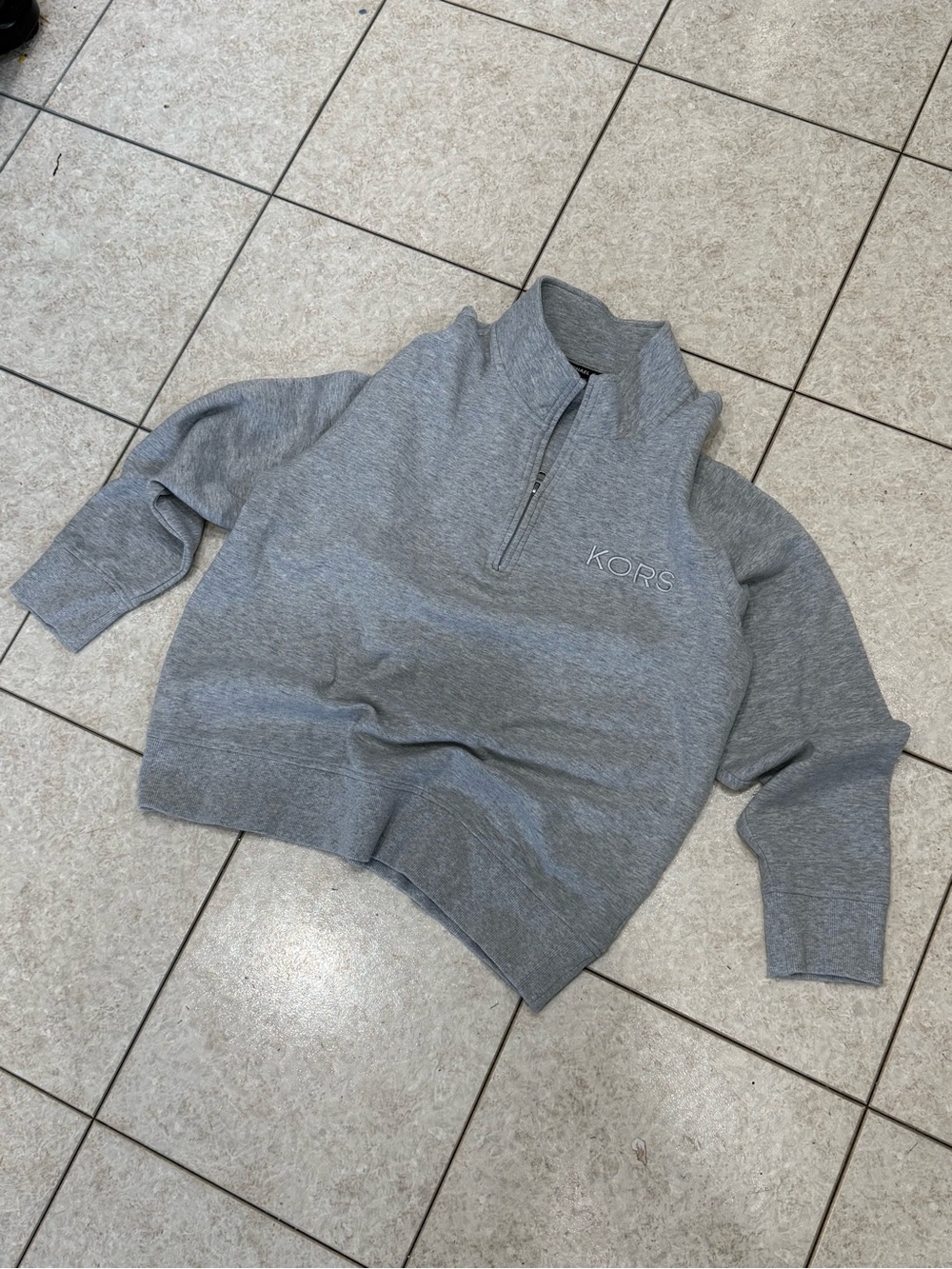 Michael Kors Men's Gray Quarter-Zip Pullover Sweater